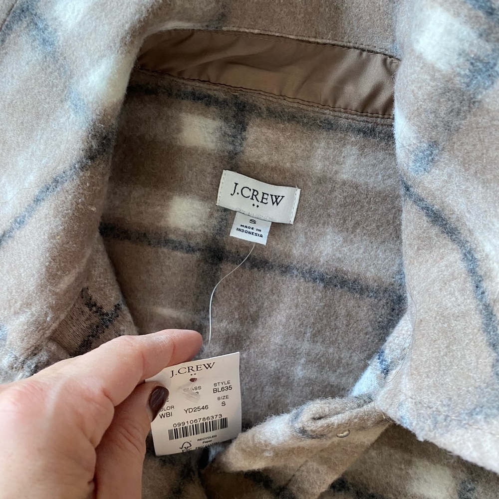J. Crew Plaid Jacket in Brown and Cream - Picture 2 of 4